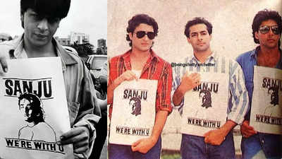 As Aryan Khan yet again denied bail in drugs case, old photos of Shah Rukh Khan, Salman Khan, Ajay Devgn, Akshay Kumar standing in solidarity with Sanjay Dutt resurfaces