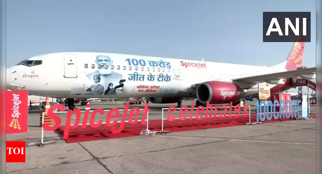 SpiceJet unveils special livery to celebrate 100 crore Covid19 vaccine