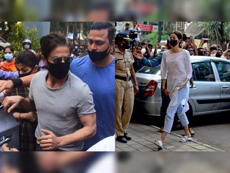 SRK on his way to meet son Aryan at Arthur Road jail; Ananya Panday arrives at the NCB office