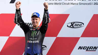 Quartararo wins maiden MotoGP title as Bagnaia crashes