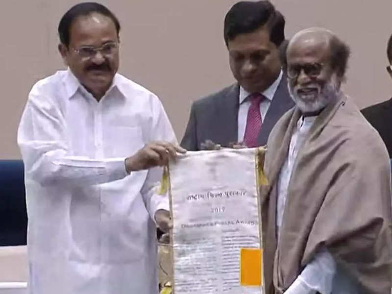 Superstar Rajinikanth receives standing ovation at the 67th National Film Awards ceremony as he gets honoured
