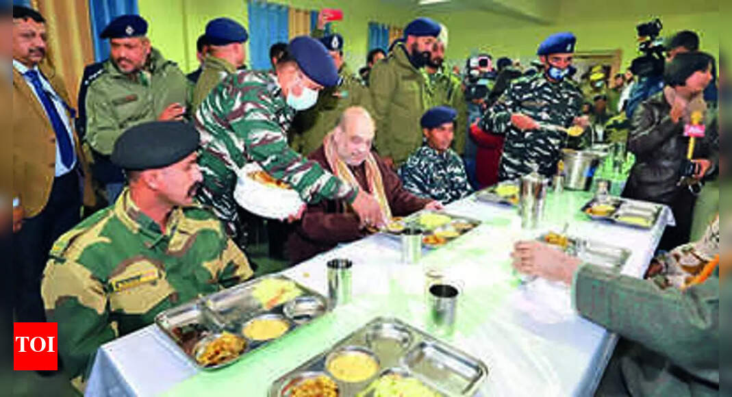 At Pulwama camp, Shah says J&K law & order on the mend