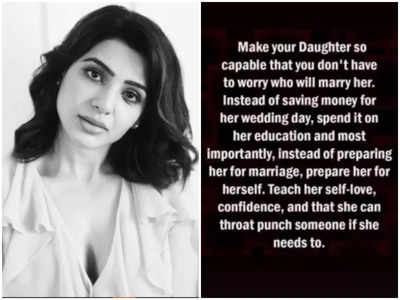 Samantha warns parents to think beyond marriage for their daughters!