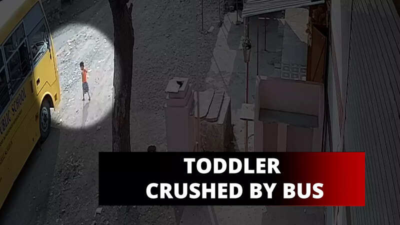 On-cam: Two-year-old crushed by school bus while crossing road
