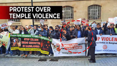 Protest against UK after anti-Hindu riots in Bangladesh