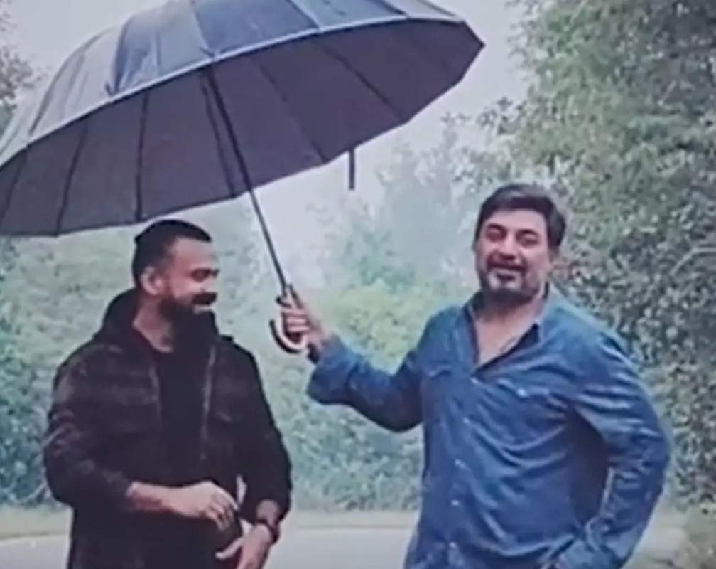 
Watch: Kunchacko Boban gets ragged by Arvind Swami on the sets of 'Ottu'
