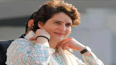 Priyanka Gandhi Vadra offers prayers at Peetambara Peeth in MP's Datia