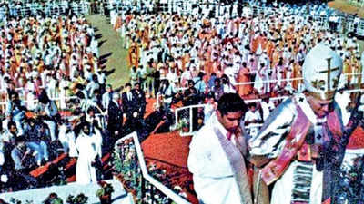 Tight security when Pope John Paul II came to Kerala