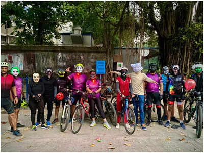 Squid Game and Joker: Mumbai cyclists dress up for a Halloween ride