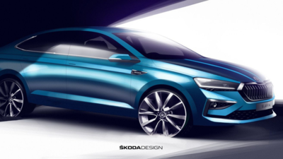 Skoda Slavia sedan first design sketch revealed