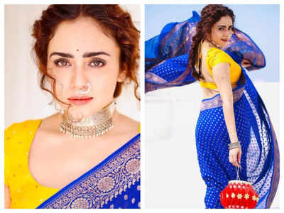 Diwali 2021: Amruta Khanvilkar looks drop-dead gorgeous in this royal blue saree; See pics