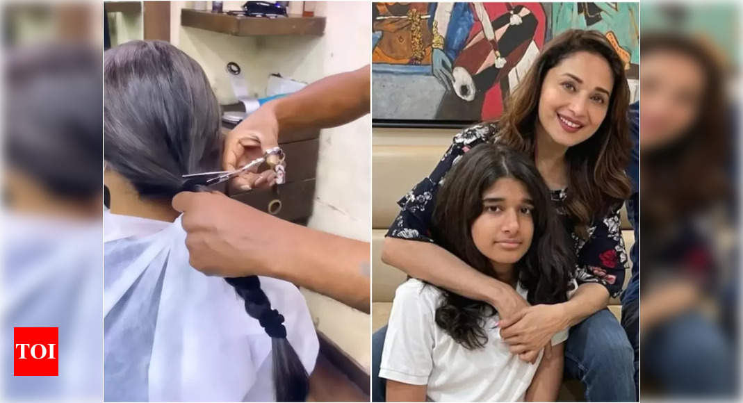 Madhuri Dixit memuji putra bungsunya, Ryan, saat dia menyumbangkan rambutnya ke Cancer Society |  Berita Film Hindi