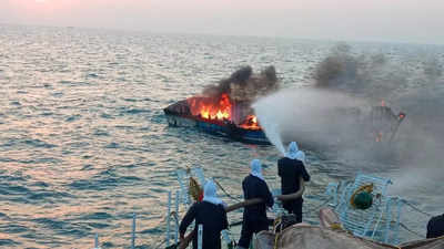 Gujarat: Coast guard rescues seven fishermen after boat catches fire