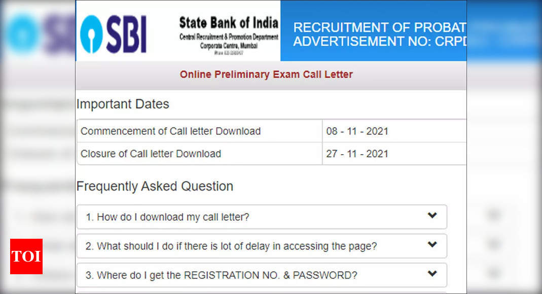 SBI PO Admit Card: SBI PO Prelims Admit Card 2021 Released, Download ...