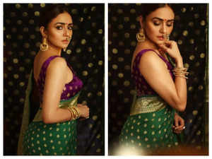 Amruta Khanvilkar looks drop-dead gorgeous in this green silk saree; See  pics