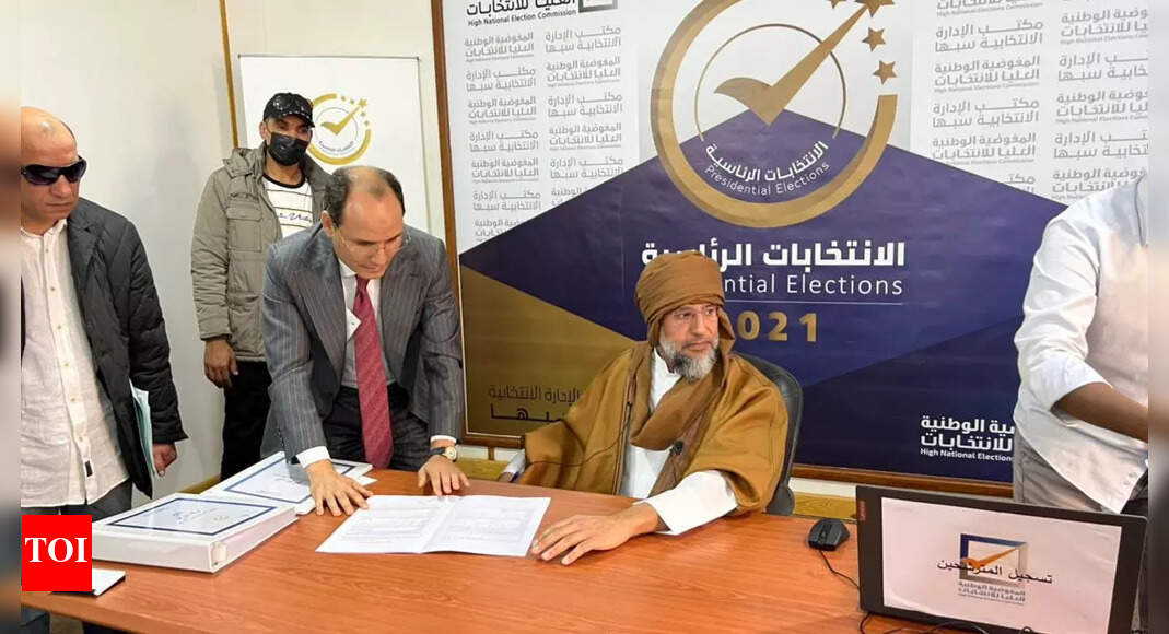 Son of slain Libyan dictator Gaddafi in the running for president: Report – Times of India