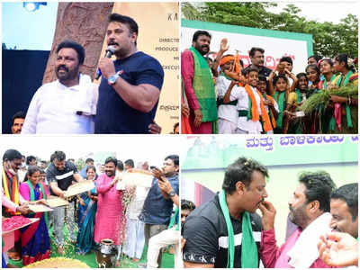 Challenging Star Darshan graces the special event organized for state farmers