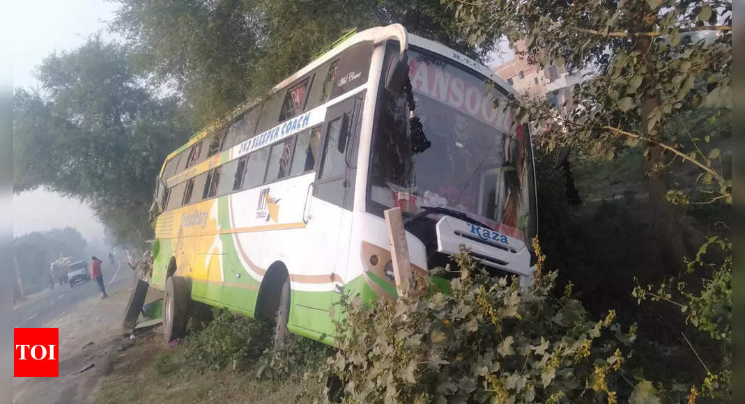 Uttar Pradesh: 2 killed, 6 hurt after parked bus hit by tractor trolley ...