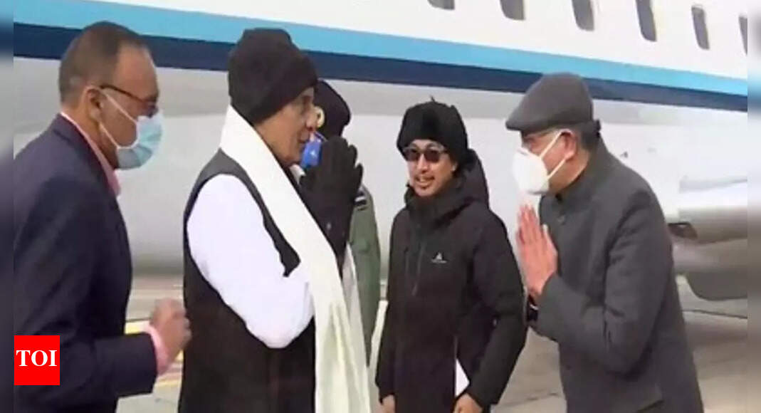 Rajnath Singh arrives in Leh to inaugurate revamped Rezang La war memorial