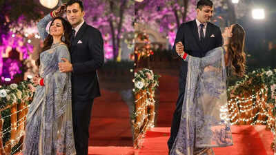 ‘Kundali Bhagya’ actress Shraddha Arya and Rahul Nagal’s wedding reception pics go viral, duo looks adorable