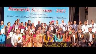 KGMU profs, students felicitated for research