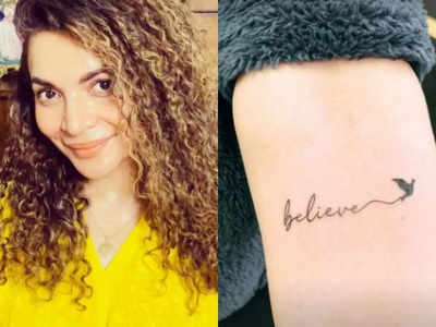1pc Simple & Fashionable Herbal Tattoo Sticker Featuring Feather & Flying  Bird Design With English Word 'believe', Water-resistant Temporary Tattoo  Sticker For Neck Lasting 7-14 Days, 1pc Disposable Fake Tattoo Sticker Paper