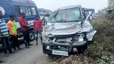 Palghar: Four dead, eight injured as overcrowded van rams into container on highway at Manor