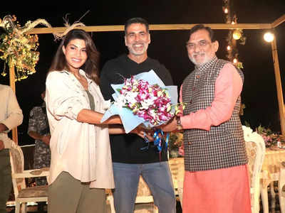 'Ram Setu': Akshay Kumar and Jacqueline Fernandez meet Administrator Praful Patel as they shoot in Daman