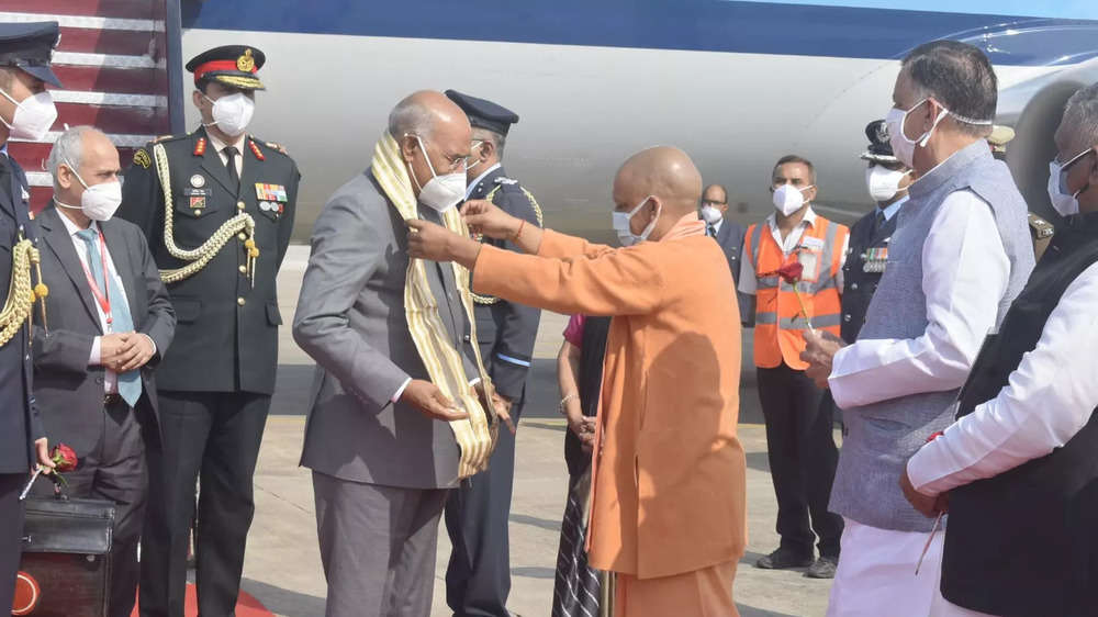 In pics: President Ram Nath Kovind arrives in Kanpur