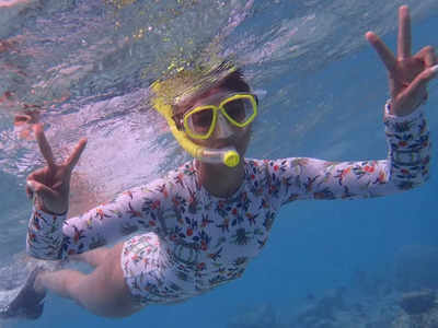 Beast actress Pooja Hegde goes snorkeling