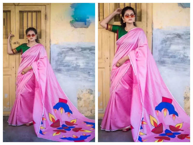 Deepti Devi nails retro look in this stunning pink saree; See pics