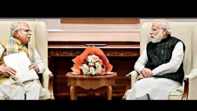 CM Manohar Lal Khattar meets PM Modi, takes up welfare schemes in Haryana