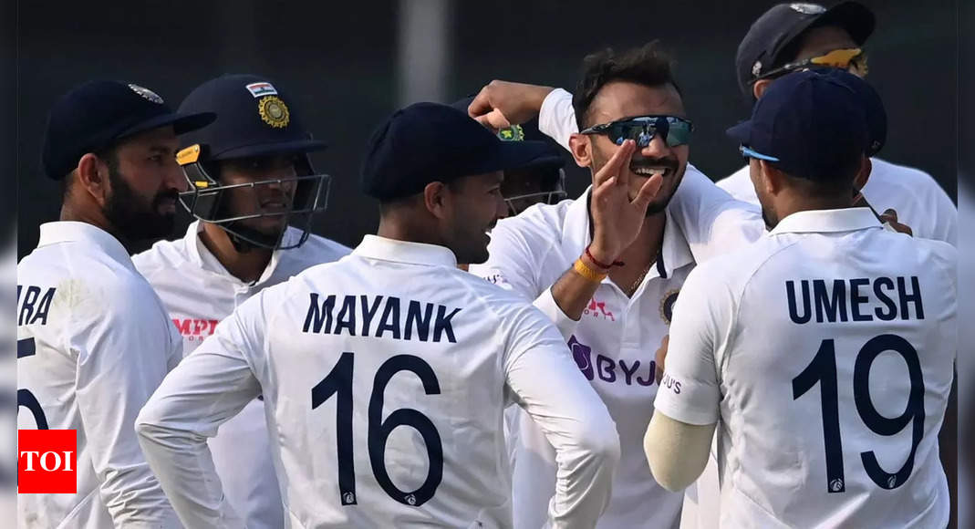 India vs New Zealand, 1st Test Day 3: Axar takes five to bowl out New Zealand for 296, India take 63 runs lead | Cricket News – Times of India