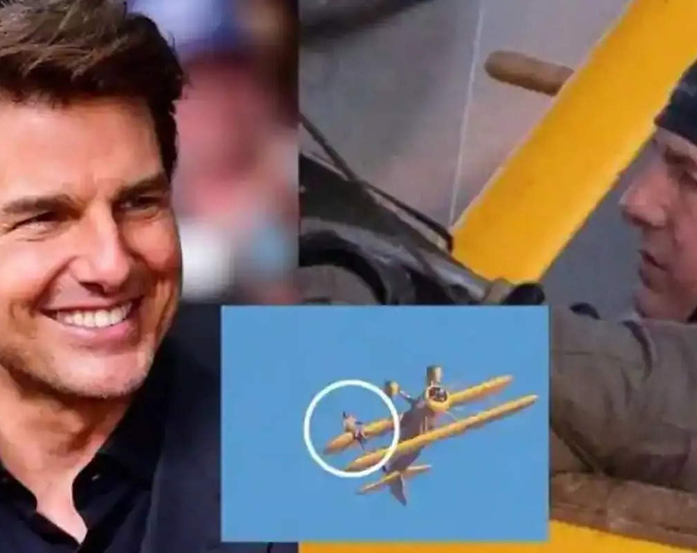 
Tom Cruise dangles from aeroplane wing while filming for his action drama 'Mission: Impossible 8'
