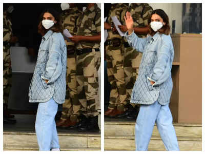 Deepika Padukone stuns in an all-denim look as she gets snapped outside the airport - See pics