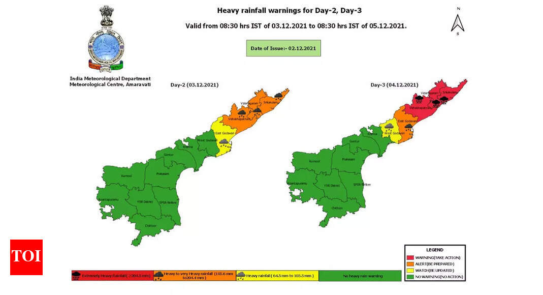 Coastal Andhra Districts Map Cyclone Jawad: Red Alert Issued For North Coastal Andhra Pradesh |  Visakhapatnam News - Times Of India