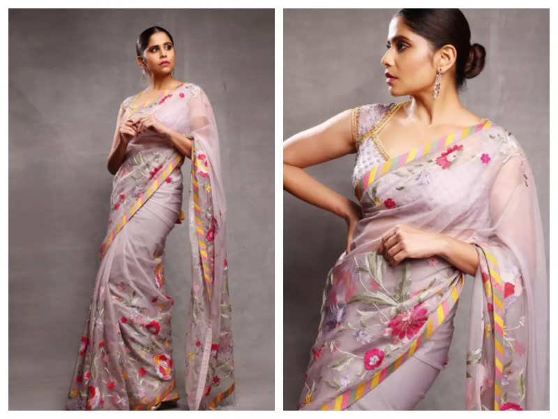 Sai Tamhankar is a breath of fresh air as she poses in a stunning floral saree; See pics