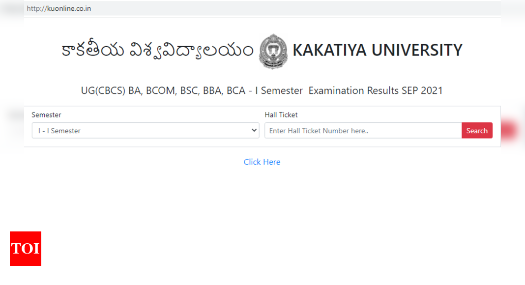 Hasil Semester 1 Universitas Kakatiya 2021 dirilis di kuonline.co.in