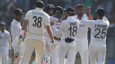 India vs New Zealand, 2nd Test Day 2: Ajaz takes 'Perfect 10' but India bowl out NZ for 62 to inch towards massive win