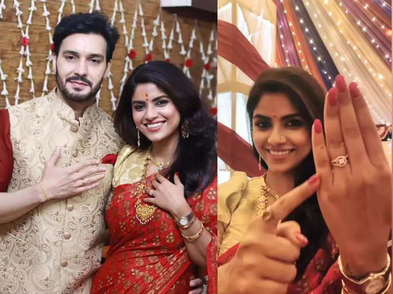 Exclusive: Sayantani Ghosh wears her grandmother's gifted saree on her engagement with Anugrah; a look at the  pretty ring and other photos from the ceremony