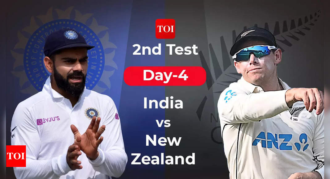 Live Cricket Score, India vs New Zealand 2nd Test Day 4