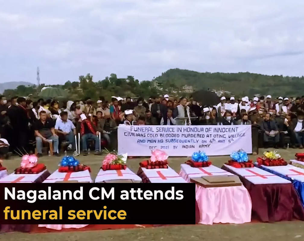 
Nagaland CM Neiphiu Rio attends funeral service of civilians killed in army's anti-insurgency operation
