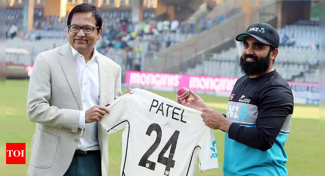 Ajaz hands over 10-wicket ball, match T-shirt to MCA's upcoming museum