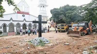 Compound wall of Mysuru church demolished as per court orders