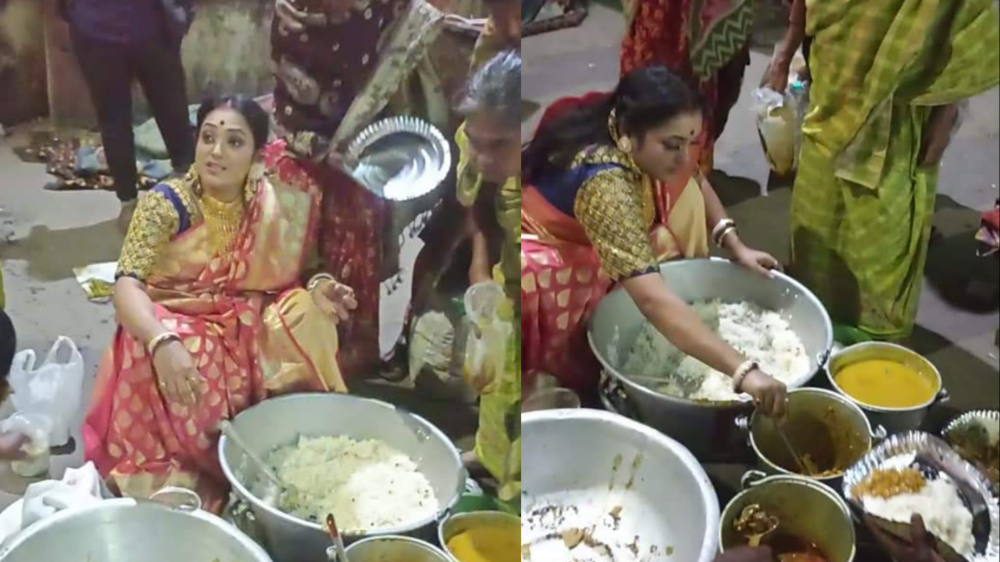 Kolkata woman feeding poor