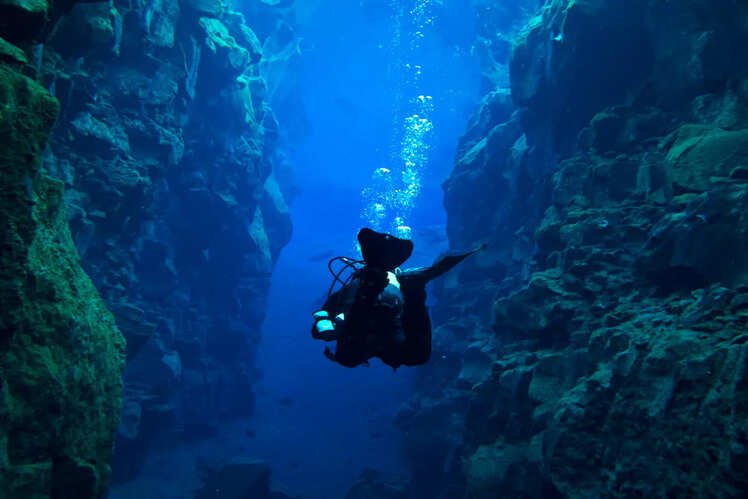 Diving at Silfra, Iceland