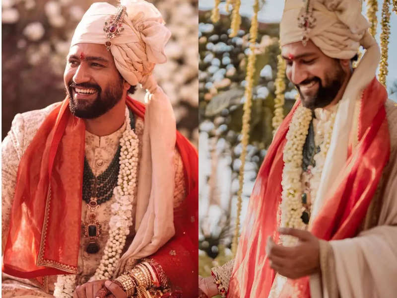 Outfit details of groom Vicky Kaushal