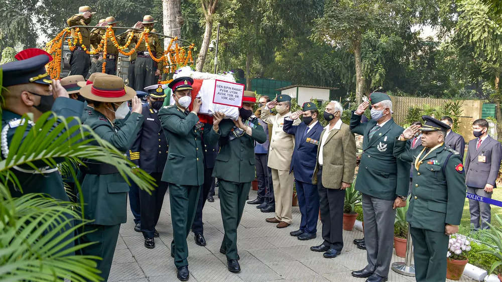 Photos of teary tributes to General Bipin Rawat