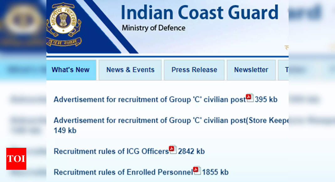 ICG Recruitment 2021: Indian Coast Guard Recruitment 2021: Apply for 96 ...