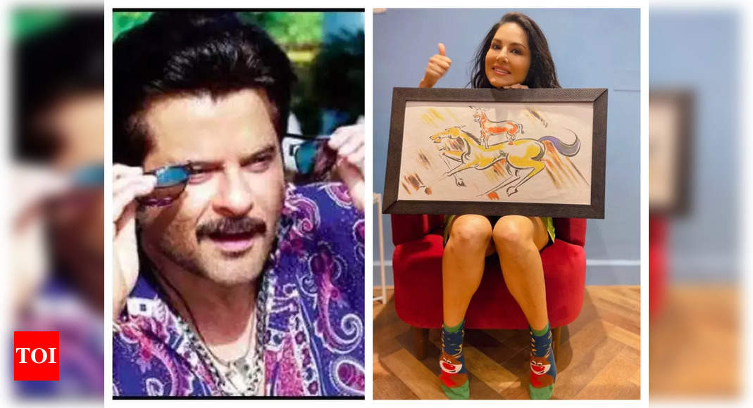 Sunny Leone Poses With Majnu Bhai's Famous Painting From 'Welcome ...